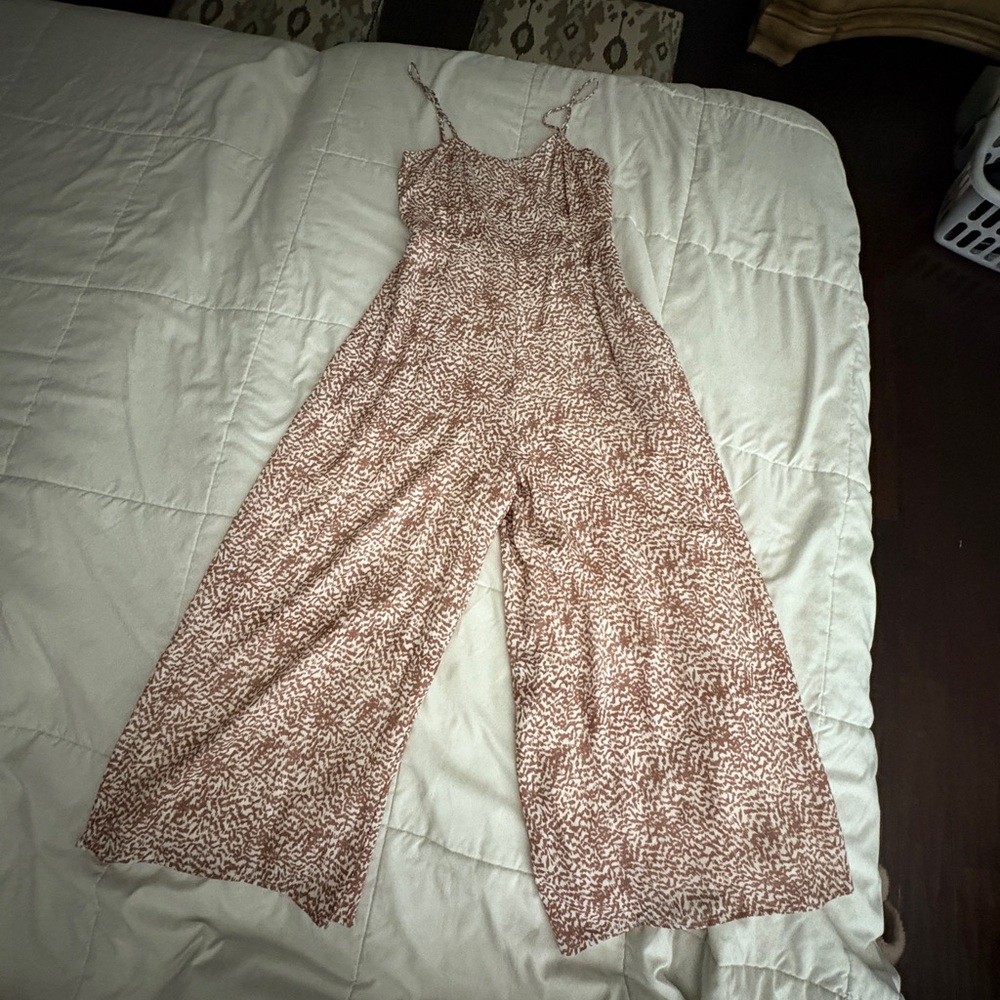 Chic Tan Patterned Jumpsuit